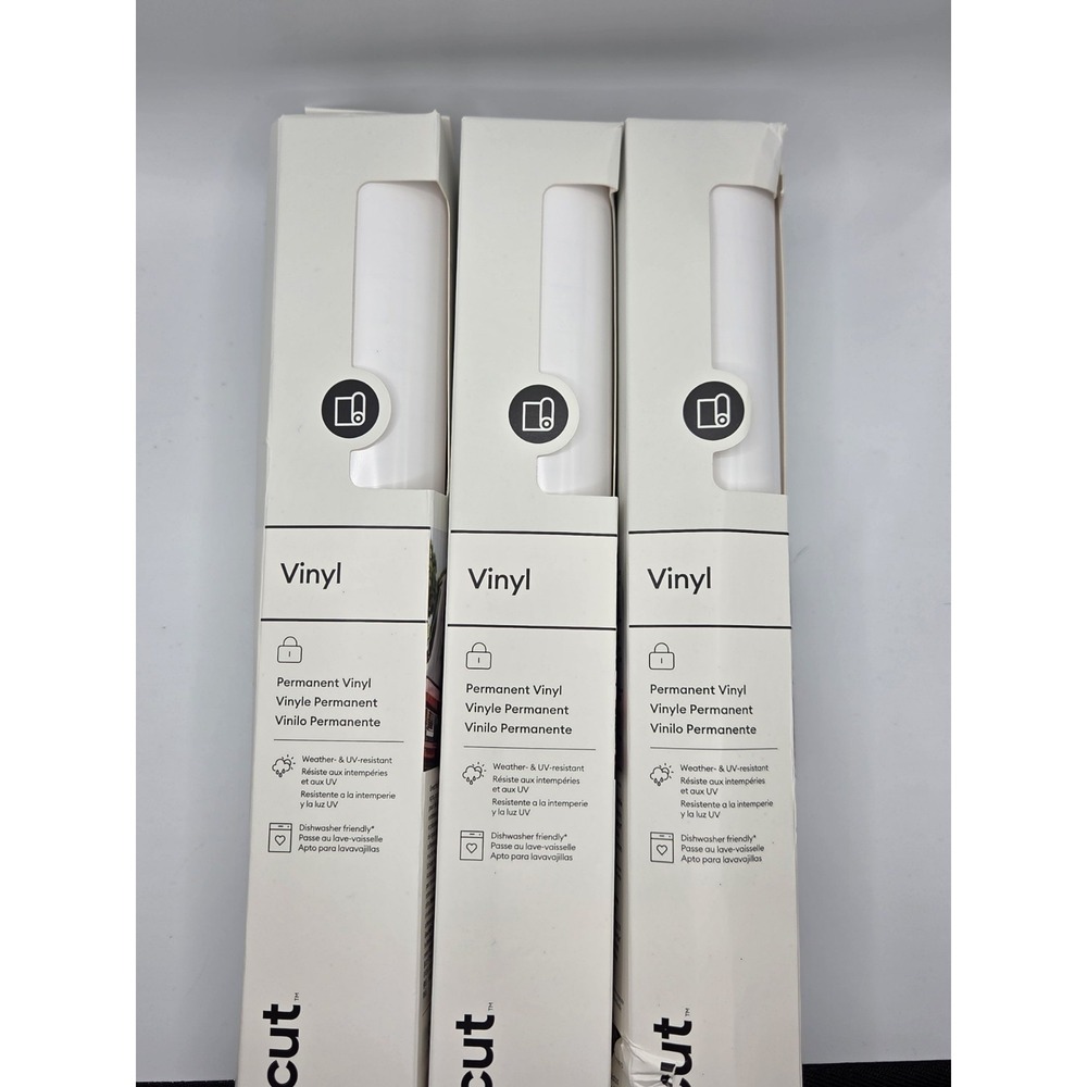 Set Of 3 Cricut Permanent Vinyl NEW White 12in X 48in Each
